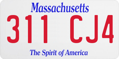 MA license plate 311CJ4