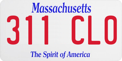 MA license plate 311CL0
