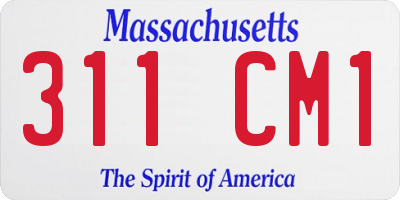 MA license plate 311CM1