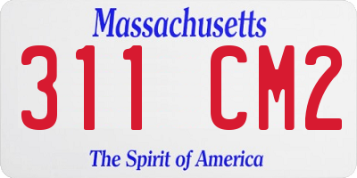 MA license plate 311CM2