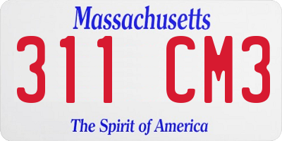 MA license plate 311CM3