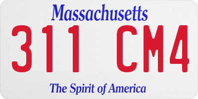 MA license plate 311CM4