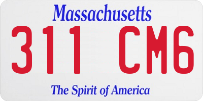 MA license plate 311CM6