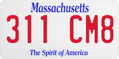 MA license plate 311CM8
