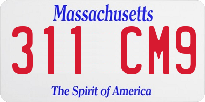 MA license plate 311CM9