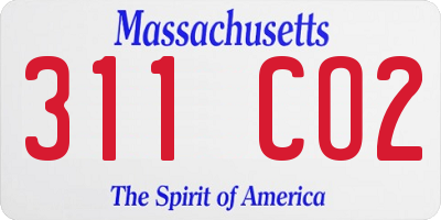 MA license plate 311CO2