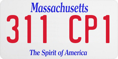 MA license plate 311CP1