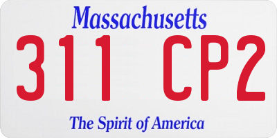 MA license plate 311CP2