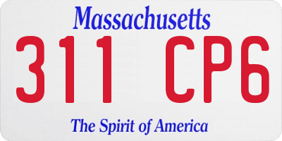 MA license plate 311CP6
