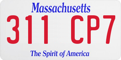 MA license plate 311CP7