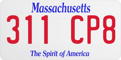 MA license plate 311CP8