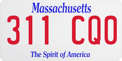 MA license plate 311CQ0