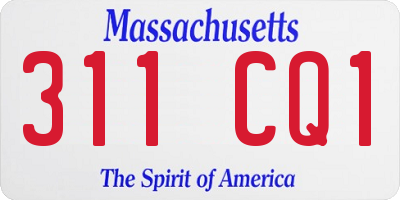 MA license plate 311CQ1