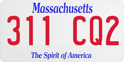 MA license plate 311CQ2