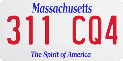 MA license plate 311CQ4