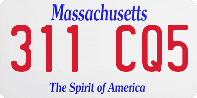 MA license plate 311CQ5