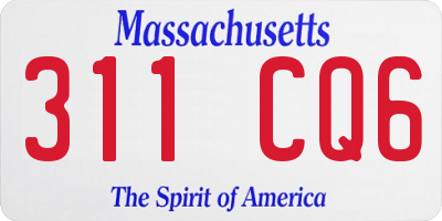 MA license plate 311CQ6