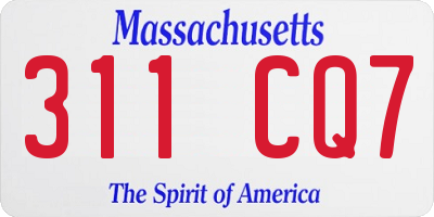 MA license plate 311CQ7