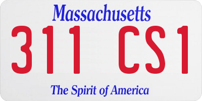 MA license plate 311CS1