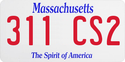MA license plate 311CS2