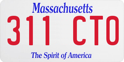 MA license plate 311CT0