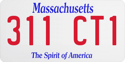 MA license plate 311CT1