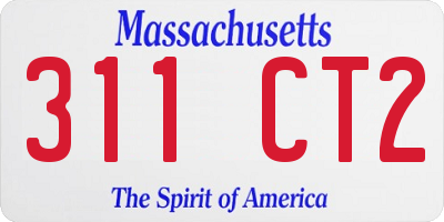 MA license plate 311CT2