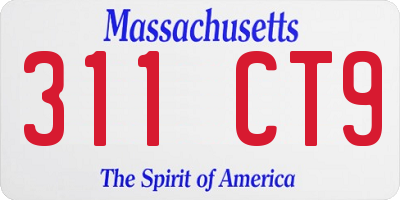 MA license plate 311CT9