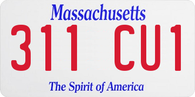 MA license plate 311CU1