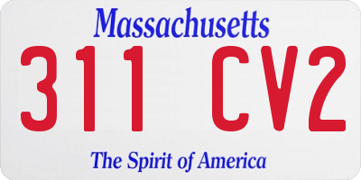 MA license plate 311CV2