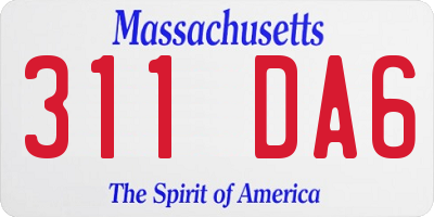 MA license plate 311DA6