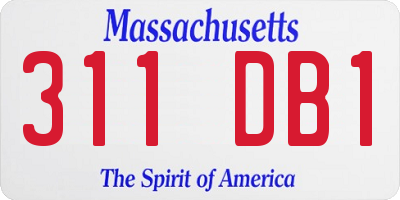 MA license plate 311DB1