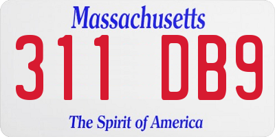 MA license plate 311DB9