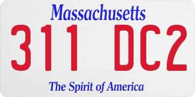 MA license plate 311DC2