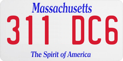 MA license plate 311DC6