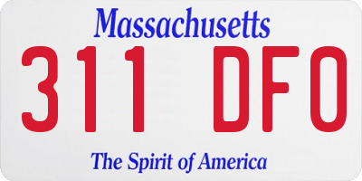 MA license plate 311DF0