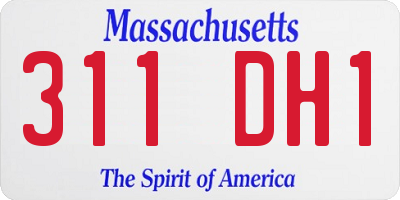 MA license plate 311DH1