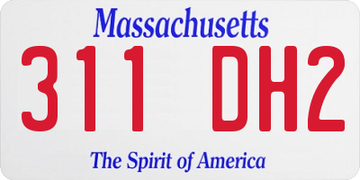 MA license plate 311DH2