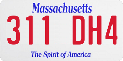 MA license plate 311DH4