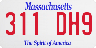 MA license plate 311DH9