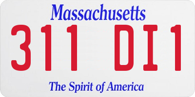 MA license plate 311DI1