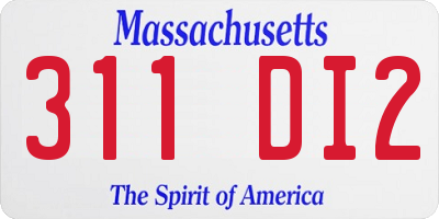 MA license plate 311DI2