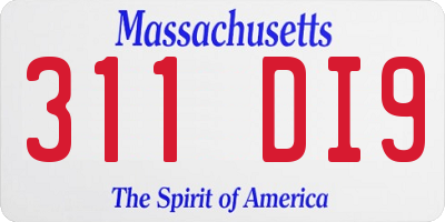 MA license plate 311DI9