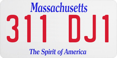 MA license plate 311DJ1