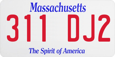 MA license plate 311DJ2