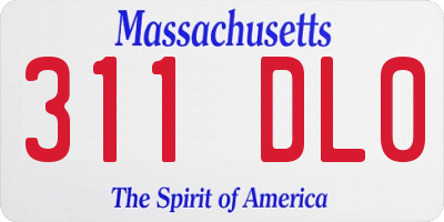 MA license plate 311DL0