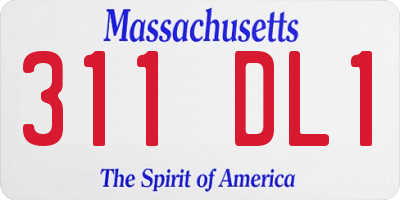 MA license plate 311DL1