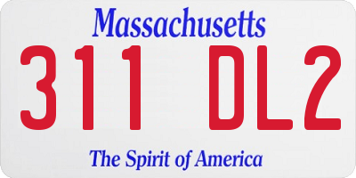 MA license plate 311DL2