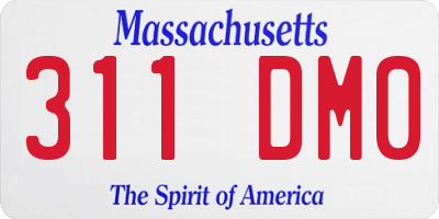 MA license plate 311DM0