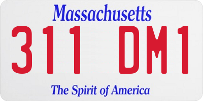 MA license plate 311DM1